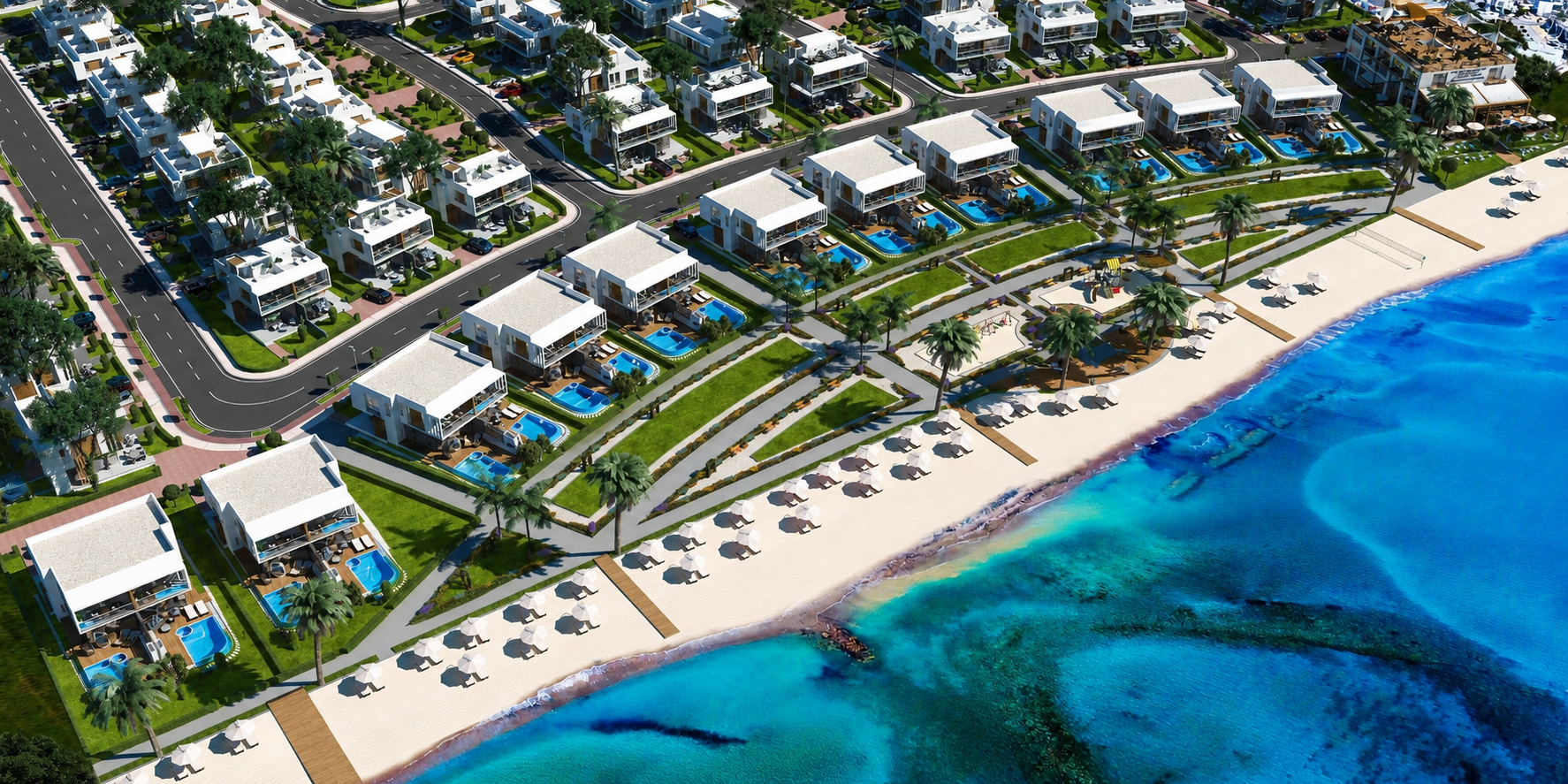 İskele Boğaz Four Seasons Life 1’de Deniz Manzaralı Satılık 3+1 İkiz Villa